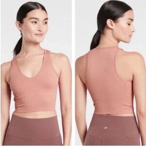 BNWT Athleta Aurora Crop Rib Tank Palmero Pink XS